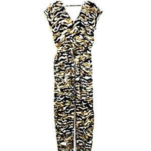 NWOTJennifer Lopez Camo/Zebra Autumn Rose Jumpsuit
